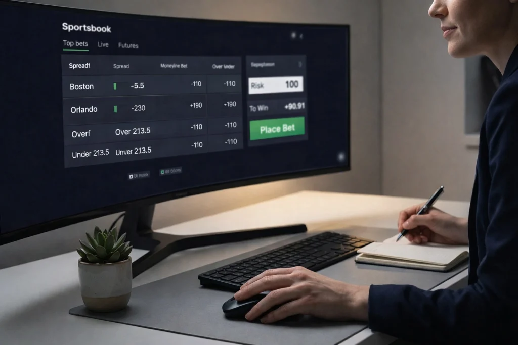 Scherm met meerdere bookmakers en vergelijking van quoteringen