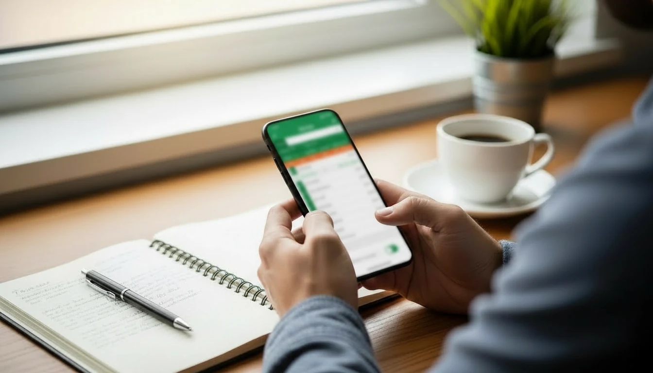 Persoon stelt speellimiet in op smartphone