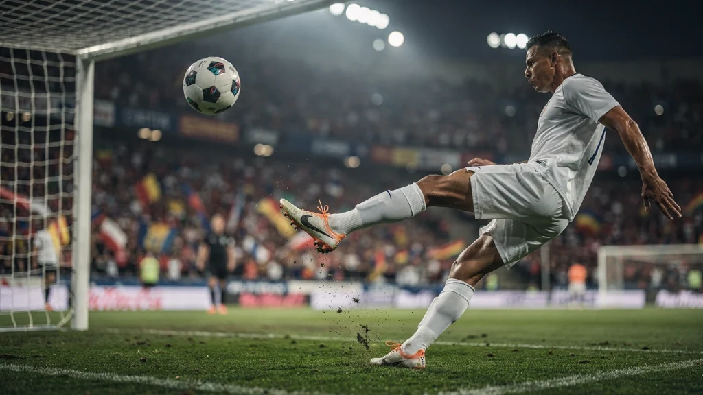 Voetballer maakt winnend doelpunt in verlicht stadion - welkomstbonus sportweddenschappen